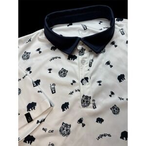 Swannies Polo Mens XL  Tiger, Bear Legends Print Golf Performance‎